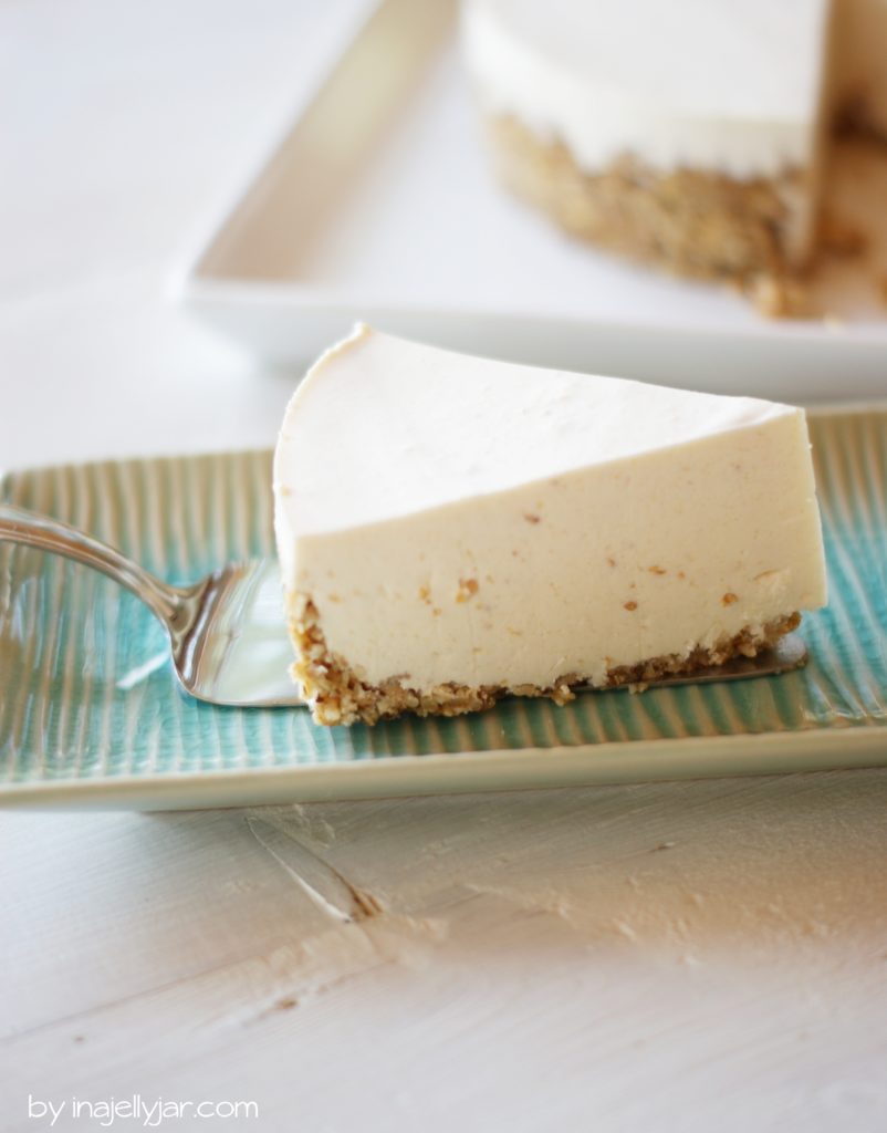 Rezept für Birnen-Cheesecake mit Soja-Karamell – ohne backen!