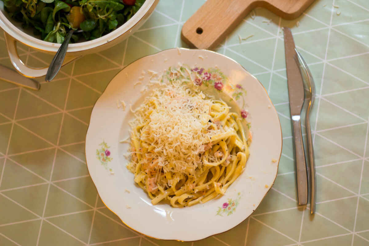 rezept: schnelle pasta mit räucherlachs